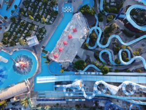 top view of the water park in spain